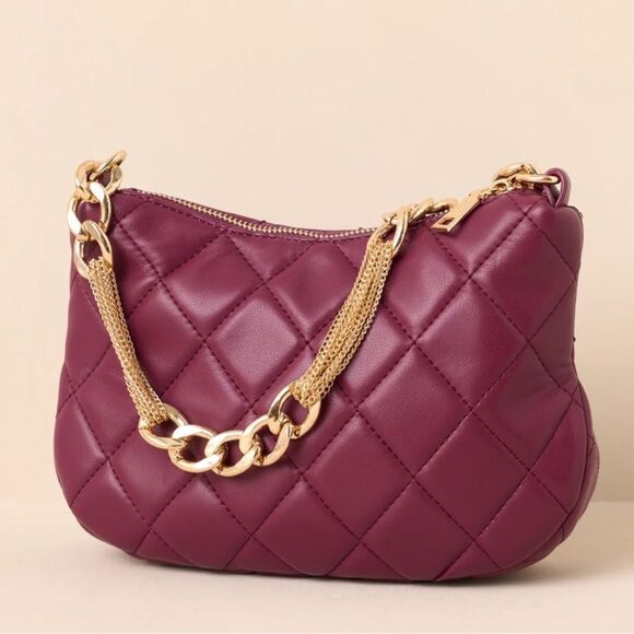 Urban Expressions Eve Quilted Crossbody Bag in Merlot. Vegan Leather. NWT! - Picture 2 of 12